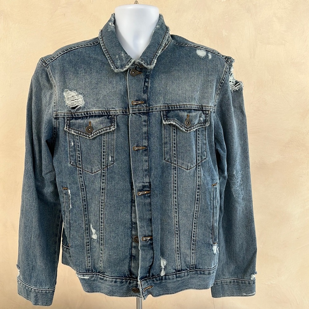 Top Man distressed denim jacket